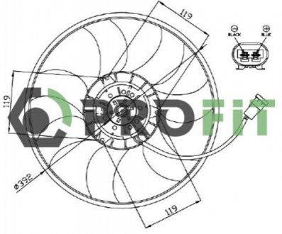 Вентилятор радиатора PROFIT 1850-0018 (фото 1)