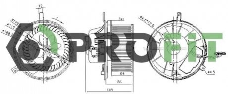 Вентилятор салона PROFIT 1860-0004