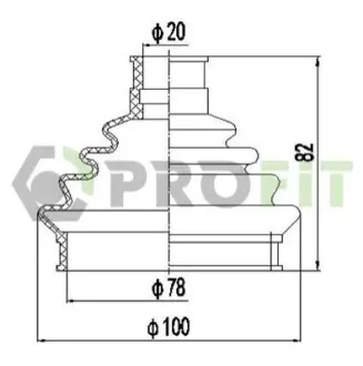 Пильник ШРКШ гумовий + змазка PROFIT 2710-0029 XLB Купити в Україні