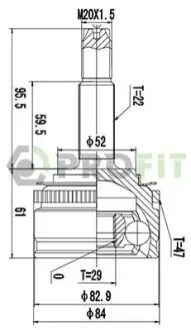 ШРКШ (зовнішній) Daewoo Lanos/Nubira 1.3-2.0 97- (22x29z) (+ABS 47) PROFIT 27102650 Купити в Україні