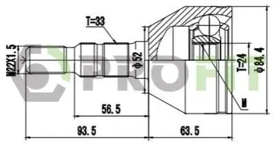 ШРКШ (зовнішній) Opel Astra H 04-10 (33/24z) PROFIT 2710-3097