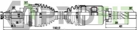 Напіввісь PROFIT 2730-0862 (фото 1)
