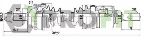 Піввісь PROFIT 2730-1037 (фото 1)