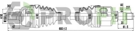 Напіввісь PROFIT 2730-3016 (фото 1)