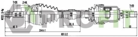 Полуось PROFIT 2730-3050 (фото 1)