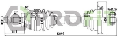 Полуось PROFIT 2730-3052 (фото 1)