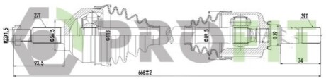 Напіввісь PROFIT 2730-3073 (фото 1)