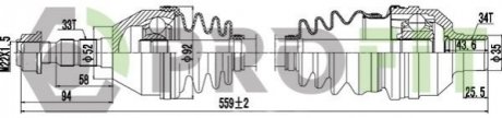Полуось PROFIT 2730-3114 (фото 1)