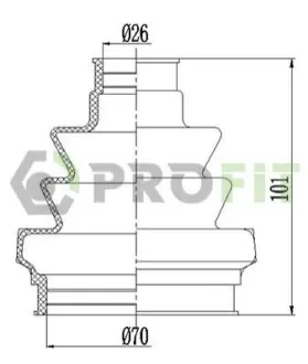 Пильник ШРКШ (внутрішній) Opel Astra F/G/H/Kadett E -91 (25x65x100) PROFIT 28100021XLB