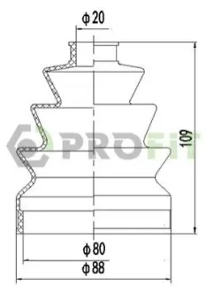 Пильник ШРКШ гумовий + змазка PROFIT 2810-0023 XLB