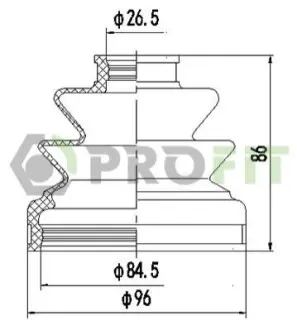 Пильник ШРКШ (внутрішній) Mazda 626 2.0 82-87/Mitsubishi L200 96-/Pajero 82-12 PROFIT 2810-0028 XLB Купити в Україні