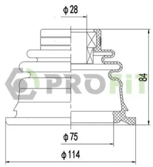 Пильник ШРКШ (внутрішній) Renault Trafic/Opel Vivaro 01- (28x74x88mm) з підшипником PROFIT 2810-0029 XLB