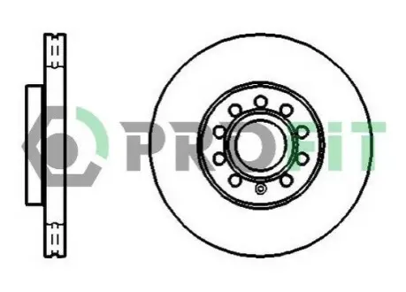 Диск гальмівний (передній) VW Caddy III 04- (287.8x25) PROFIT 5010-1218