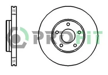 Диск гальмівний (передній) Ford C-Max/ Focus III 10- (278x25) PROFIT 50101222