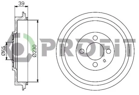 Барабан гальмівний (задній) VW Caddy II 95-04 PROFIT 5020-0092