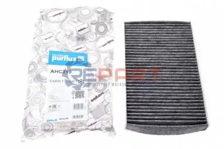 Фото 1 — Фільтр салону Citroen C2/C3/C4/Peugeot 307/308 00- (вугільний) Purflux (AHC319) Фото Фільтр салону Citroen C2/C3/C4/Peugeot 307/308 00- (вугільний) Purflux (AHC319) зображення 1