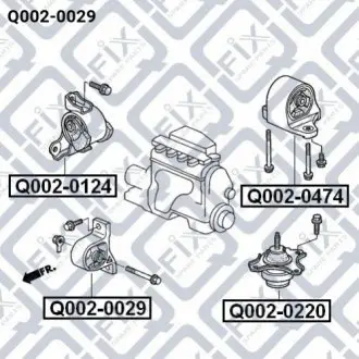Подушка двигуна передня акпп Q-fix Q0020029 Купити в Україні