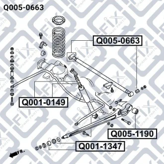 Сайлентблок задней поперечной тяги Q-fix Q0050663
