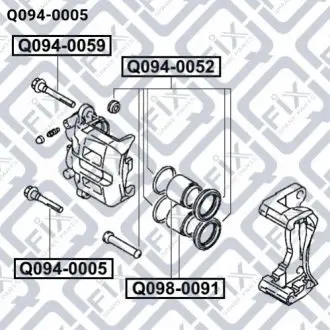 НАПРАВЛЯЮЩАЯ ЗАДНЕГО ТОРМОЗНОГО СУПОРТА MITSUBISHI PAJERO II V14W-V55W 1991-2004 Q-fix Q0940005