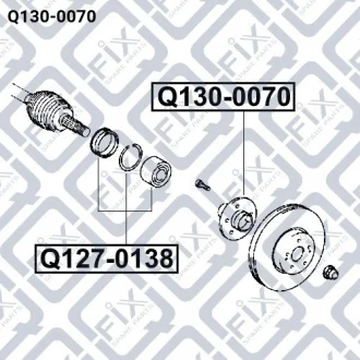 Ступиця передняя без подшипника (фланець) Mazda CX-7 (ER) 2.2D/2.3 2006-2012 Q-fix Q1300070