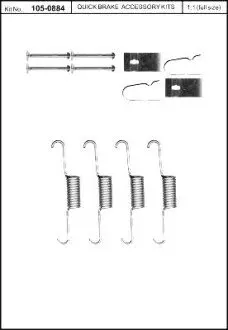 Фото 1 — Монтажний комплект гальмівної наклаки QUICK BRAKE (105-0884) Фото Монтажний комплект гальмівної наклаки QUICK BRAKE (105-0884) зображення 1