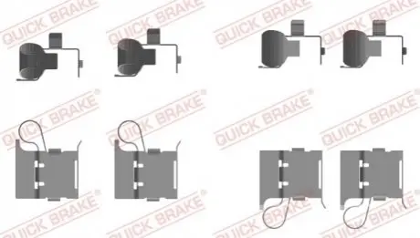 Монтажний набір гальмівних колодок TOYOTA HILUX VIII 2.4D/2.8D 05.15 QUICK BRAKE 1090097
