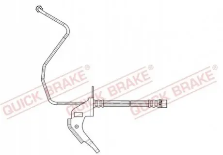 Гальмівний шланг гнучкий задн Лів (довжина 219мм, M10x1/M10x1) OPEL ASTRA G, ASTRA G CLASSIC, ASTRA H, ASTRA H CLASSIC, ASTRA H GTC, COMBO, COMBO TOUR, ZAFIRA A 1.2-2.2D 02.98 QUICK BRAKE 35913