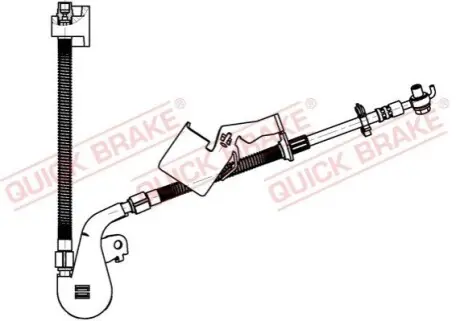 Гальмівний шланг гнучкий передн Лів (довжина 640мм, M10x1/M10x1) PEUGEOT 407 1.6D-3.0 03.04-02.11 QUICK BRAKE 50703X