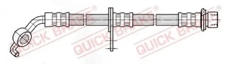 Гальмівний шланг гнучкий передн Прав (довжина 600мм, M10x1) TOYOTA RAV 4 II 1.8-2.4 05.00-11.05 QUICK BRAKE 50831