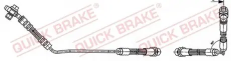 Гальмівний шланг гнучкий задн Лів (довжина 580мм, M10x1/M10x1,5) BMW X5 (E53) 3.0-4.8 01.00-12.06 QUICK BRAKE 59941X