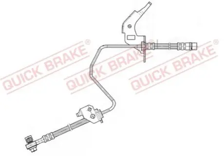 Гальмівний шланг гнучкий задн Лів (довжина 730мм, M10x1/M10x1,5) OPEL ASTRA G, ASTRA G CLASSIC, ASTRA H, ASTRA H CLASSIC, ASTRA H GTC, COMBO, COMBO TOUR, MERIVA A, MERIVA B 1.2-2.2D 02.98 QUICK BRAKE 59960X