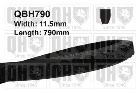 Ремінь генератора VW Caddy II/Golf III/IV/Passat/Sharan -04 (11.5x790) QUINTON HAZELL QBH790 Купити в Україні