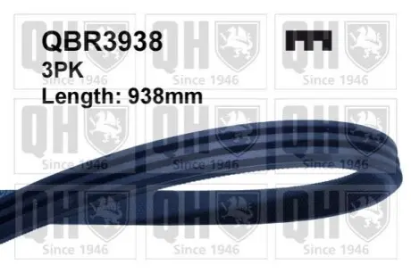 Ремінь генератора Fiat Punto 1.2 93-99 QUINTON HAZELL QBR3938 Купити в Україні