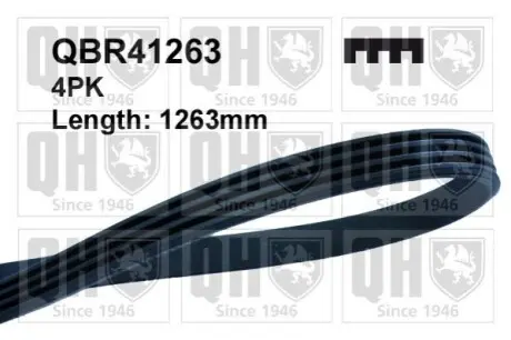 Ремінь генератора Renault Megane I 1.4-1.6i/e (+AC) 96-97/Land Rover Range Rover 92-94 (4PK1260) QUINTON HAZELL QBR41263 Купити в Україні