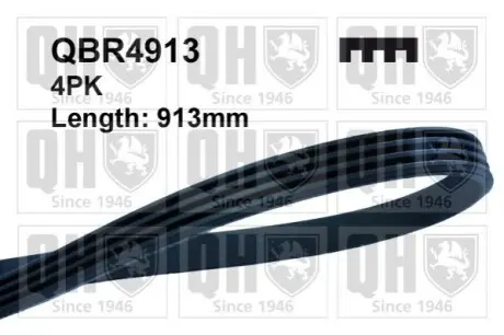 Ремень клиновый 4PK#913 QUINTON HAZELL QBR4913 Купить в Украине
