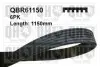Ремінь генератора Fiat Ducato/Citroen Jumper 1.9D/TD 94-/Renault Trafic 2.5dCI 03 QUINTON HAZELL QBR61150 Купити в Україні