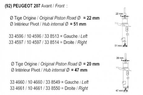 Амортизатор GAS передний левый цена за 1 шт.упак.по 2 шт..(+334661) RECORD 334660 (фото 1)