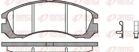 Колодки гальмівні (передні) Citroen C-Crosser 07-/Mitsubishi Outlander/Pajero 98-/Lancer/L400 94-03 REMSA 0354.32 Купити в Україні