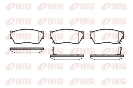 Колодки гальмівні (передні) Nissan Sunny II/III 1.4-1.6/2.0D 88-95 REMSA 0364.02 Купити в Україні