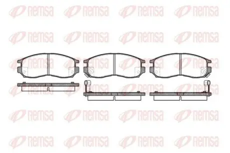 Колодки гальмівні (передні) Mitsubishi Colt 90-96/Galant/Lancer 88-04/Space Wagon 91-98 REMSA 0460.02 Купити в Україні