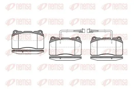 Колодки гальмівні (передні) Alfa Romeo 159/166 98-11 (+датчики) REMSA 0666.02 Купити в Україні