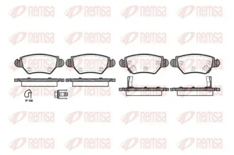 Тормозные колодки, дисковый тормоз.) REMSA 068522