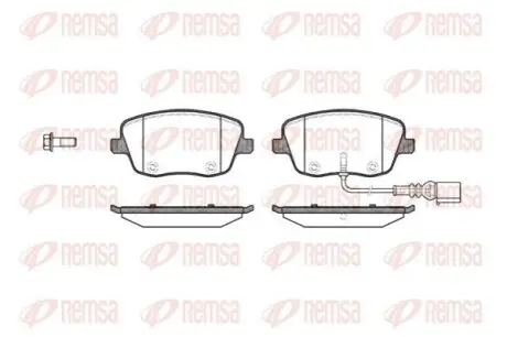 Колодки гальмівні (передні) Seat Ibiza/VW Polo 01-09/Skoda Fabia 99-14/Roomster 06-15 (+датчик) REMSA 0775.01 Купити в Україні