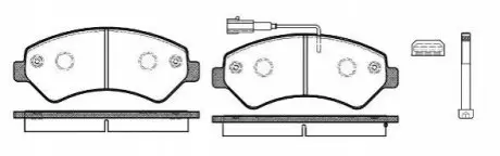 Колодки гальмівні (передні) Citroen Jumper/Fiat Ducato/Peugeot Boxer 2.0-3.0HDi 06- R16(+датчик) REMSA 127512 Купити в Україні