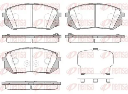 Колодки гальмівні (передні) Hyundai Sonata VI/VII 09-/Tucson 15-/ Kona 17- /Kia Pro Ceed 18-/ Sportage 15- (Mando) REMSA 1302.52 Купити в Україні