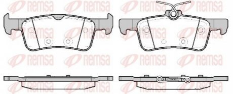 PEUGEOT Колодки гальмівні задні.308 13- REMSA 1563.20 (фото 1)