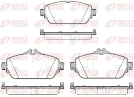 Колодки гальмівні (передні) MB C-class (W205/S205/C205) 13-/E-class (W213/S213/C238) 16- (Lucas/TRW) REMSA 1592.08 Купити в Україні