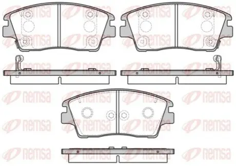 Гальмівнi колодки дисковi перед. HYUNDAI TUCSON 15 REMSA 1676.02 Купити в Україні