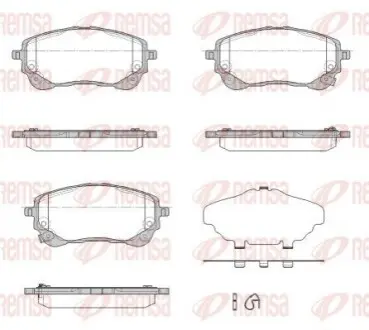 Тормозные колодки (передние) Toyota Corolla 1.6VVTi/1.8VVTi Hybrid 19- REMSA 185802