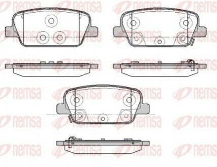 Колодки гальмівні (задні) Hyundai Santa Fe 18- REMSA 187802 (фото 1)